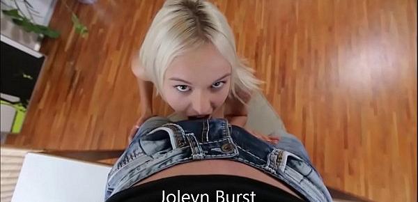  Blonde teen Joleyn Burst Blowjob, Anal and cum in mouth